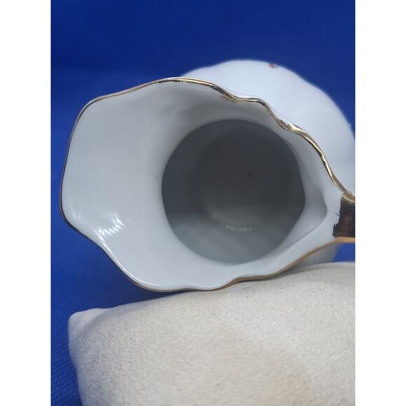 Vintage Christmas Tree Creamer Pitcher Gold Trim Hand Painted Japan - Picture 7 of 10